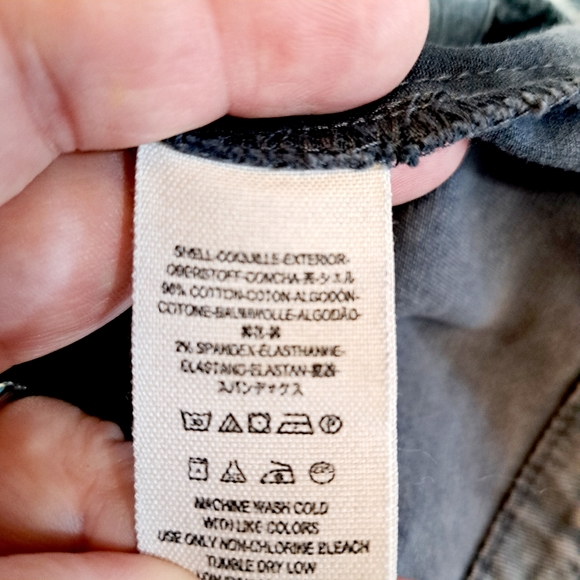 Free People Washed Gray Fitted Moto Racing Denim Jacket - Picture 8 of 9